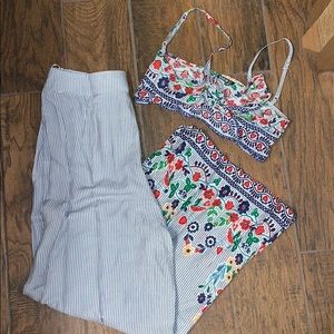 Crop tank and flare pants set